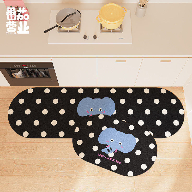 卡通可爱厨房吸水吸油地垫皮革可擦免洗脚垫长条垫子地毯门垫家用,居家布艺,厨房地垫,淘宝优惠券,粉丝福利购,淘宝优惠卷