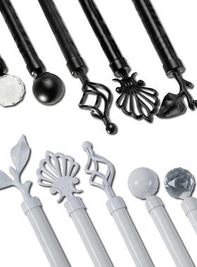 金丰园北欧简约艺术杆黑白色单双罗马杆纯铝合金加厚窗帘杆