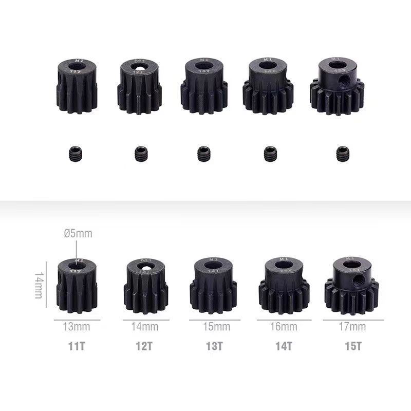 RC模型车M1模数 5MM孔径 马达齿电机钢齿轮11-30T