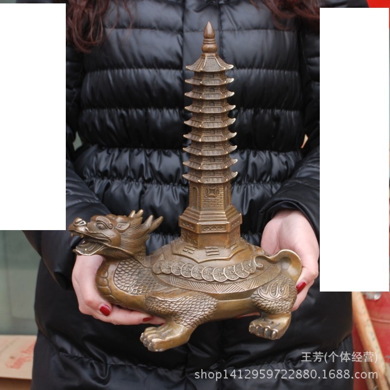 批发铜器黄铜龙龟礼品神龟摆件摆设饰品托塔工艺品