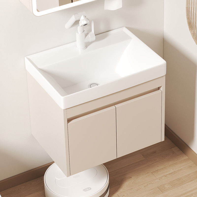 65/75/85cm小户型蜂窝铝浴室柜加深陶瓷一体洗手面盆组合洗漱台盆