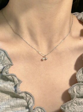 999纯银小樱桃淡水珍珠项链女轻奢小众2025新款爆款锁骨链送女友