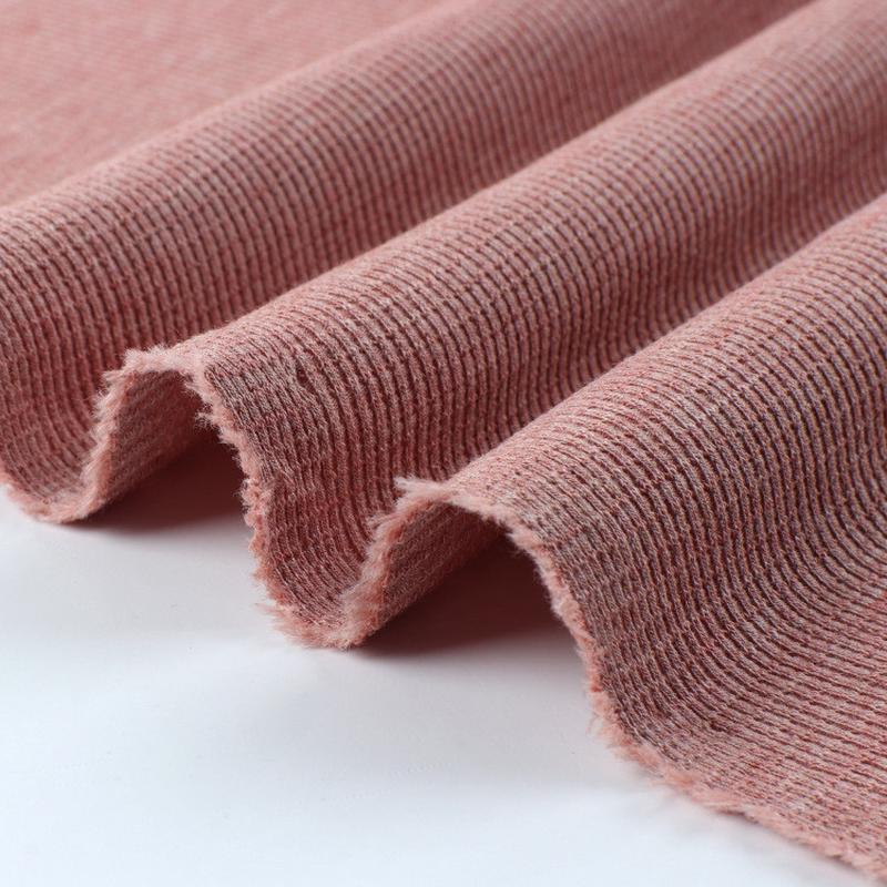200g彩棉提花面料 弹力加厚保暖提花针织布料 人棉婴童条纹灯芯绒