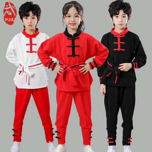 武铭儿童武术服少儿跆拳道服男女表演服装长袖训练功服秋冬
