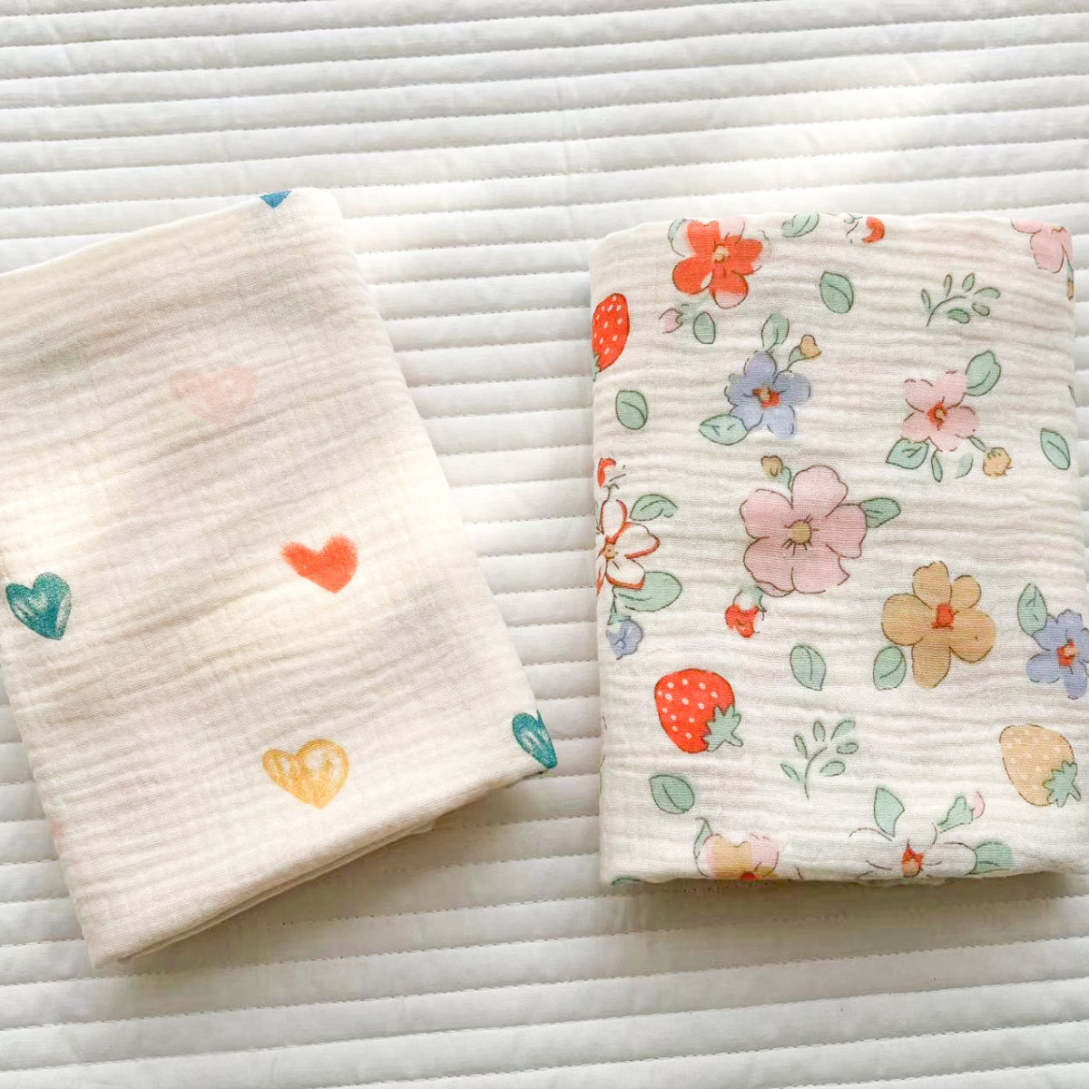 2层棉纱布产房包单初生婴儿包被薄款初生夏天宝宝推车盖毯浴巾