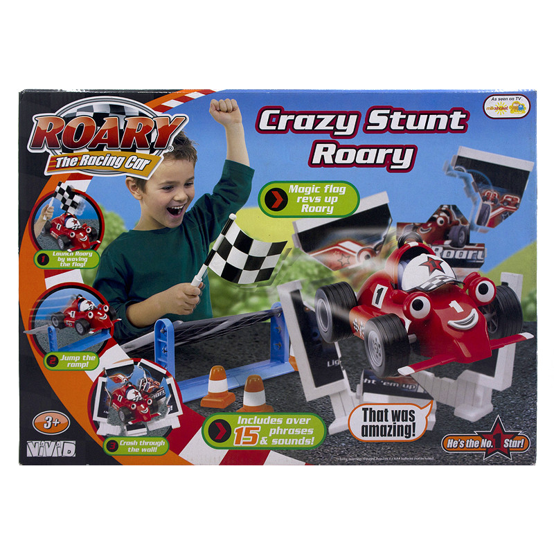roary crazy stunt小劳瑞电动魔法感应旗冲撞爬坡发声儿童玩具车
