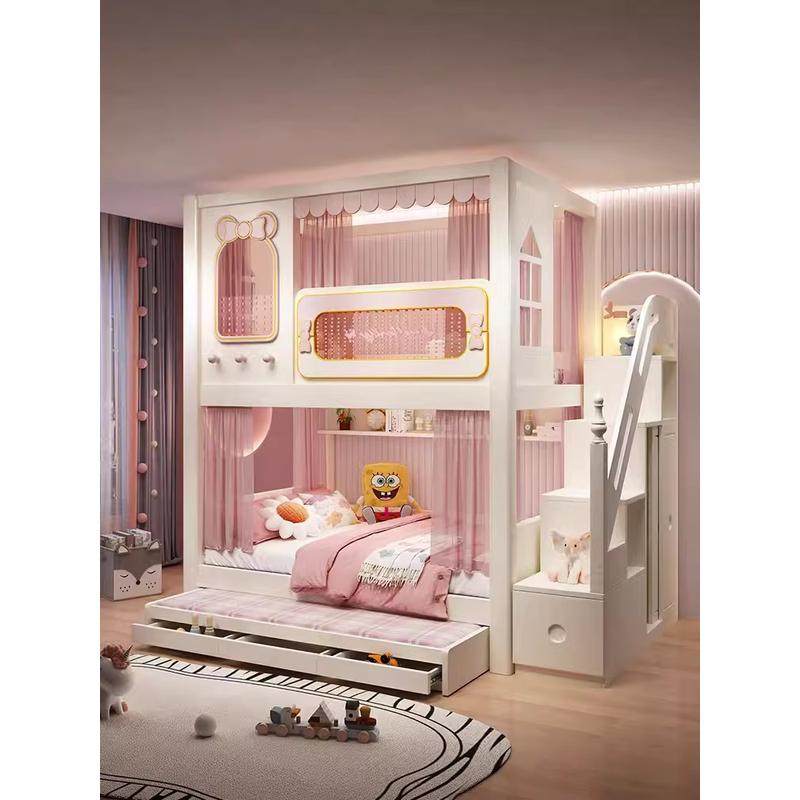 儿童床上下铺高低树屋床子母床双层高护栏床上下同宽女孩公主城堡,住宅家具,高低/子母床,淘宝优惠券,粉丝福利购,淘宝优惠卷