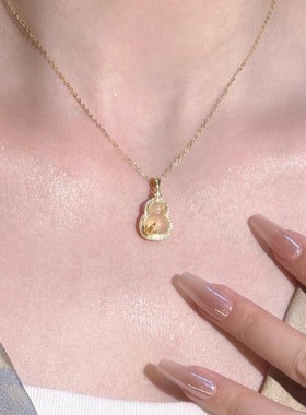 白玉髓葫芦项链女纯银999小众新中式金枝玉叶福禄吊坠情人节礼物