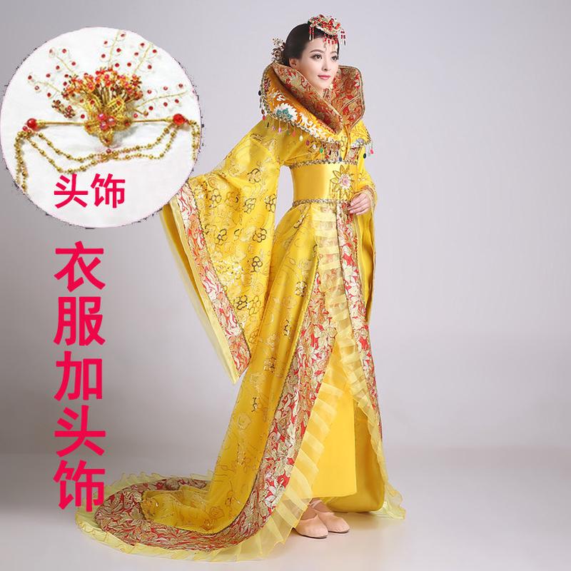 唐朝皇后古装女拖尾宫廷贵妃武则天公主裙王母娘娘舞台演出服戏服