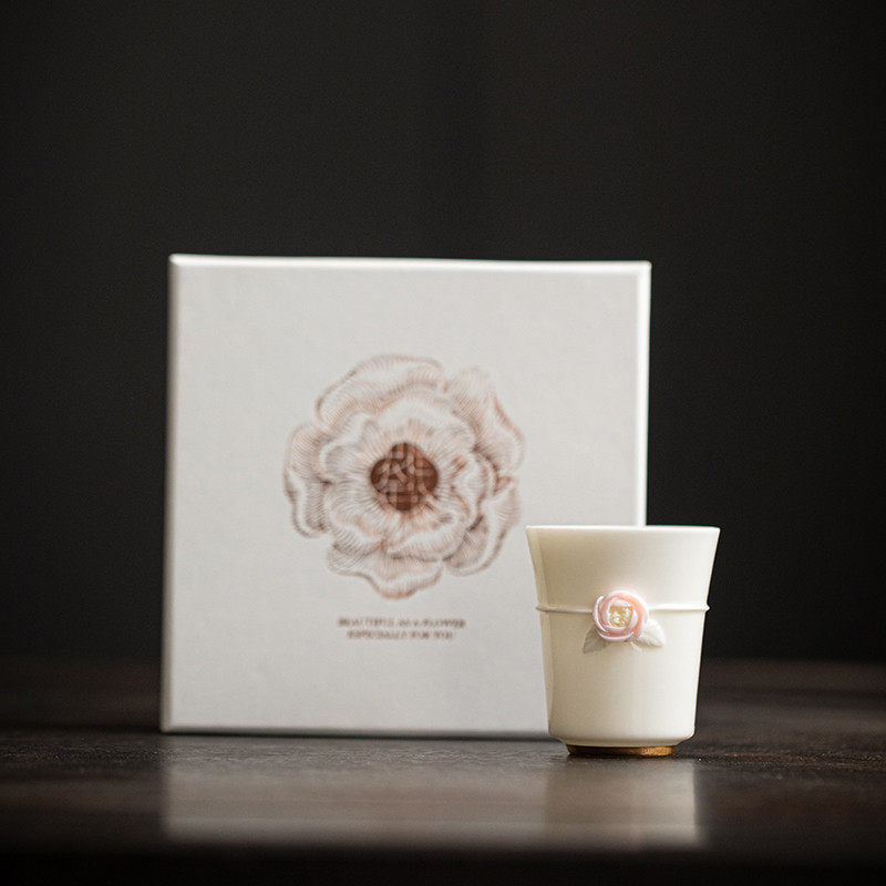 手工捏花主人杯闻香茶杯功夫茶品茗杯单杯女士专用小茶盏伴手茶礼,餐饮具,茶杯,淘宝优惠券,粉丝福利购,淘宝优惠卷