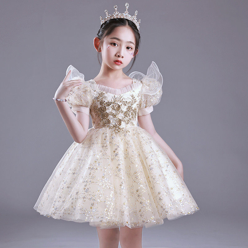 女童礼服轻奢小众高端小女孩钢琴演奏演出服儿童礼服裙公主裙新款