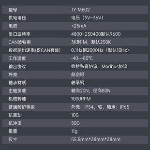維特智能高精度16位分辨率絕對值編碼 器數(shù)字旋轉(zhuǎn)角度測量傳感器