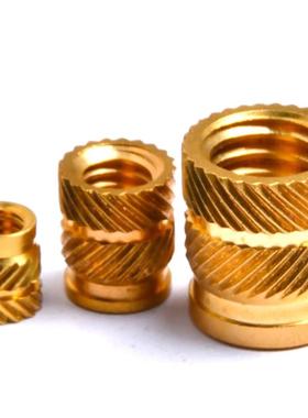 IUTB-QT-M5M6M8M10热熔滚花铜螺母铜预埋件人字花热压嵌件