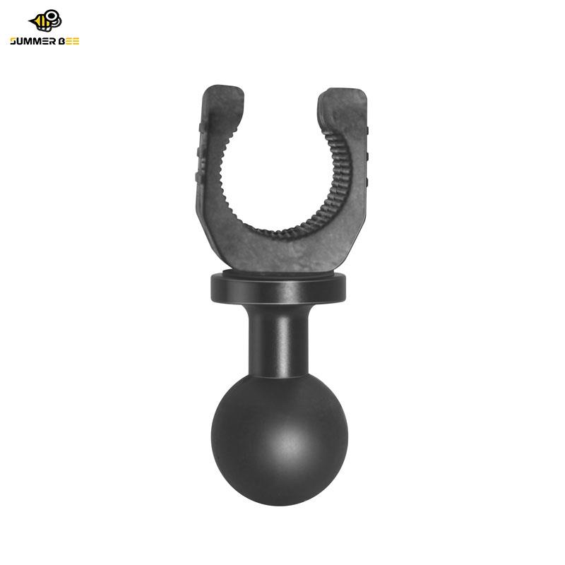 25mm球头手电筒支架固定转接底座行车记录仪卡扣U型卡扣配件1/4夹