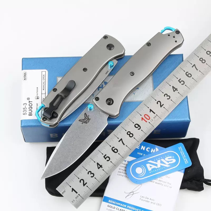 蝴蝶535户外折叠刀S90V石洗钛合金荒野求生BC露营便携EDC口袋刀具