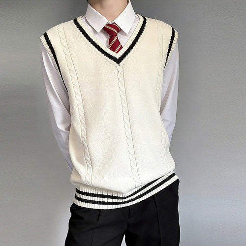 学院风dk制服背心男女针织毛衣