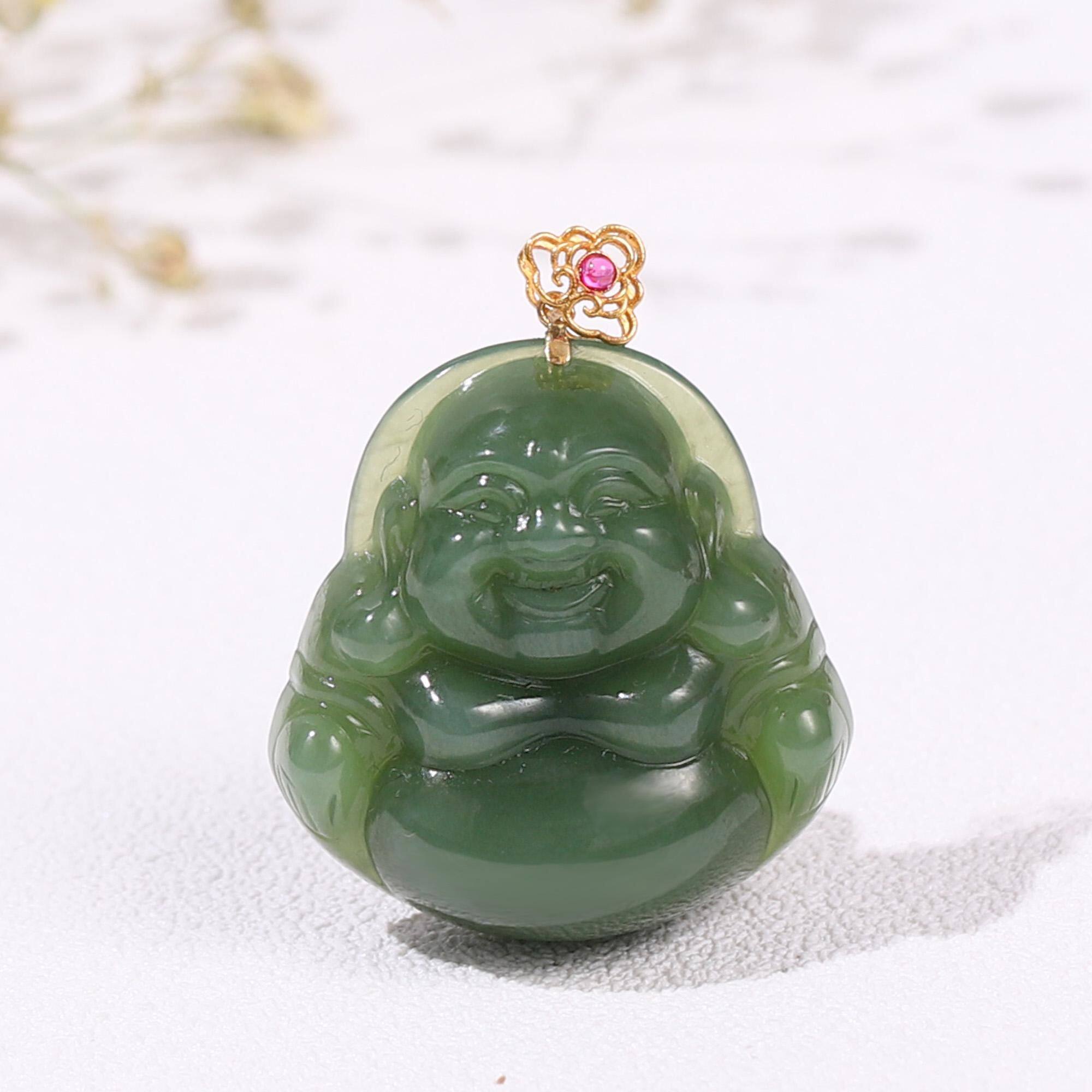 【璇姐专享】18k金扣头猫眼佛公吊坠