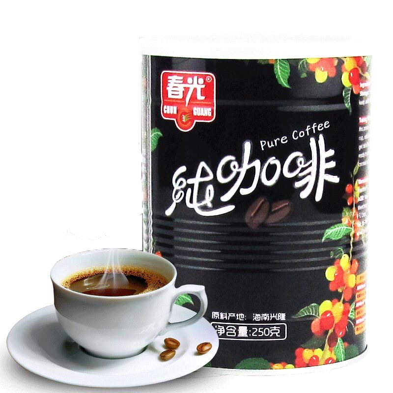 春光咖啡粉粗研磨250g深烘罐装图片