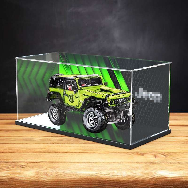 适用积木车路虎卫士汽车牧马人越野车奔驰大G亚克力防尘罩收纳盒