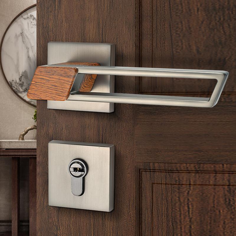 新中式分体室内门锁轻奢静音现代简约卧室房间木门锁家用通用型