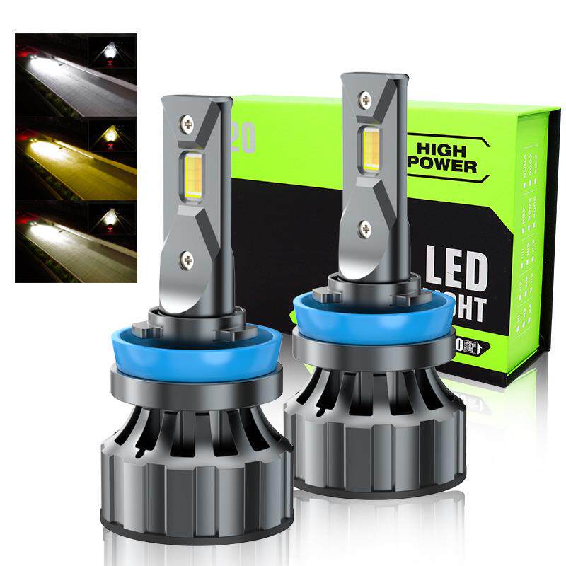 超亮汽车LED大灯三色温切换远光近光头灯雾灯远近一体H4/H7爆闪