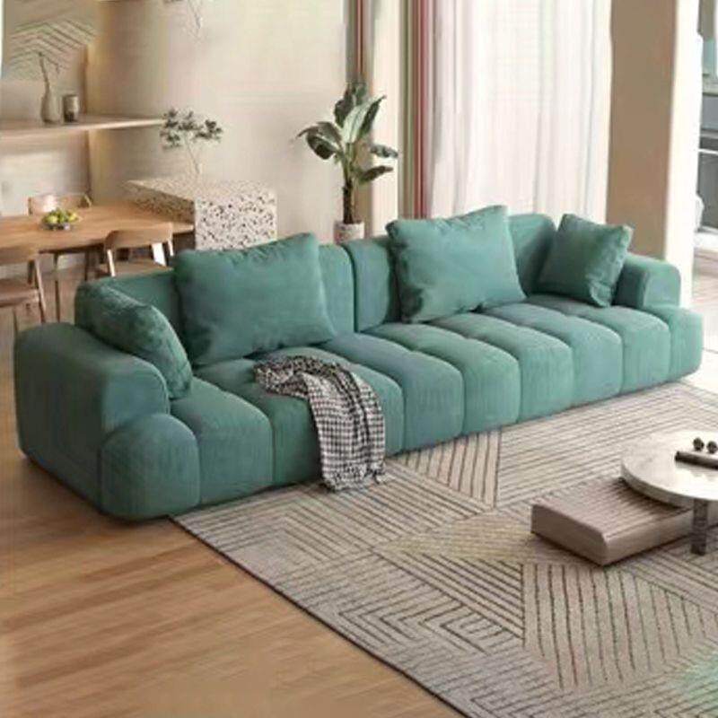 奶油风沙发客厅小户型简约沙发轻奢防猫抓豆腐块三人拼色直排沙发