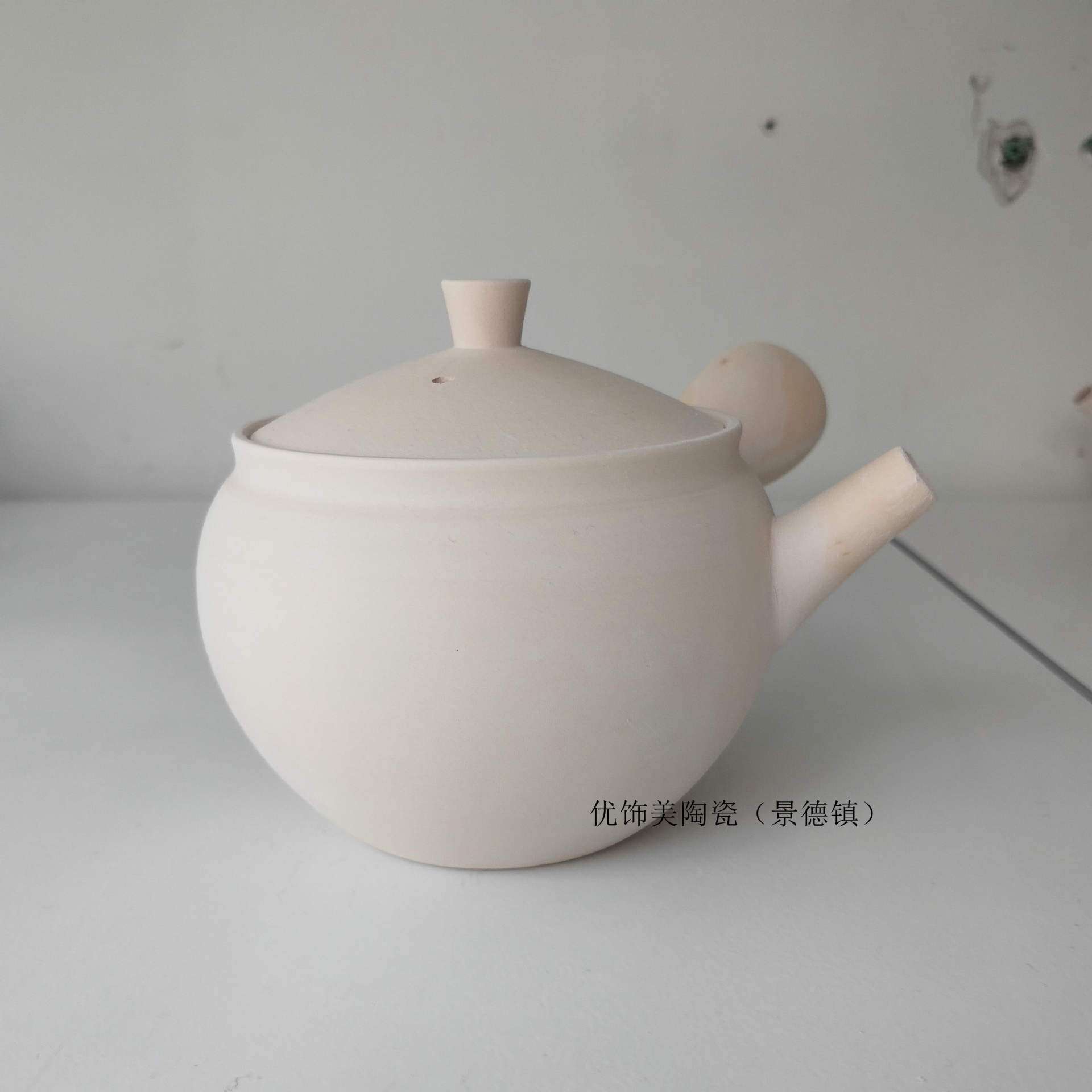 景德镇陶瓷白胎绘画瓷茶壶瓷器中式摆件收藏品装饰品古玩古董代发
