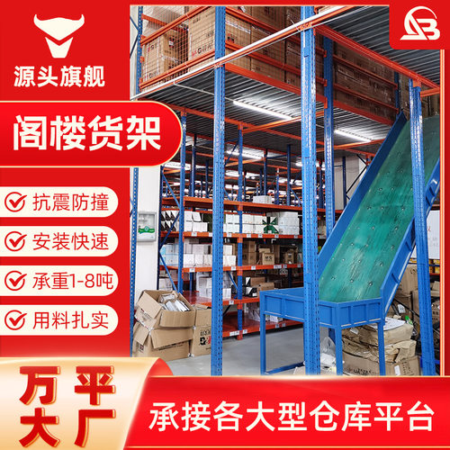 阁楼平台货架二层阁楼搭建仓库厂房隔层可拆卸多层钢结构阁楼货架