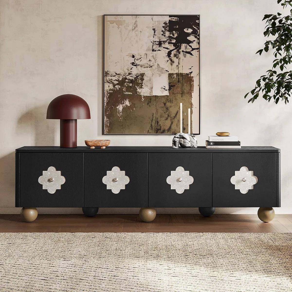 轻奢家具复古电视柜简约圆脚小户型客厅柜玄关边柜,收纳整理,烫衣板及配件,淘宝优惠券,粉丝福利购,淘宝优惠卷