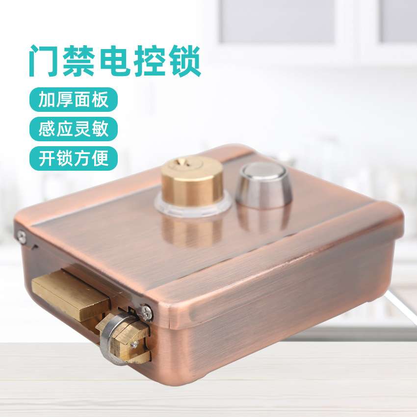 智能锁1073不锈钢双头古铜玫瑰金电控锁门禁锁遥控远程