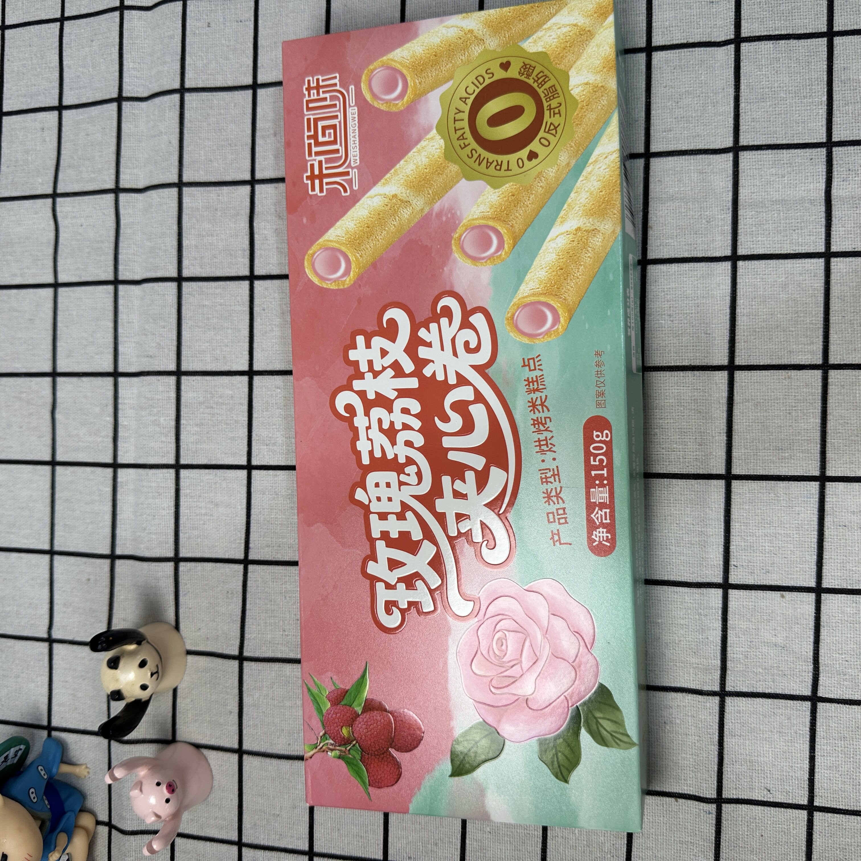 【严选】【2盒60根】玫瑰荔枝夹心蛋卷饼干休闲追剧解馋零食整箱