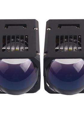 三为车灯60瓦6000k高亮1.8寸蓝膜矩阵LED双光透镜大灯改装升级