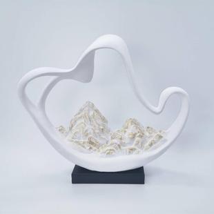 摆设 饰摆件样板间酒店书房电视柜书柜办公桌软装 新中式 创意假山装