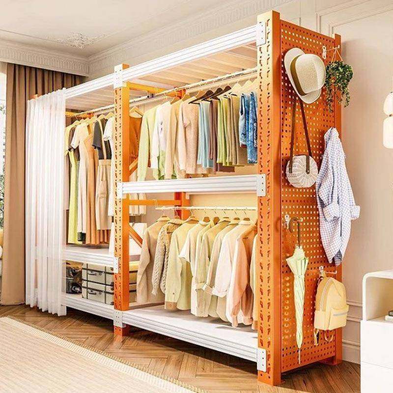 衣柜货架简易衣架组装卧室衣帽间收纳架子落地开放步入式角钢衣架