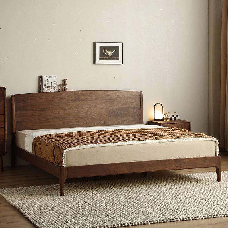 北美黑胡桃木床全实木床主卧1米8双人床北欧简约现代1.5米原木床