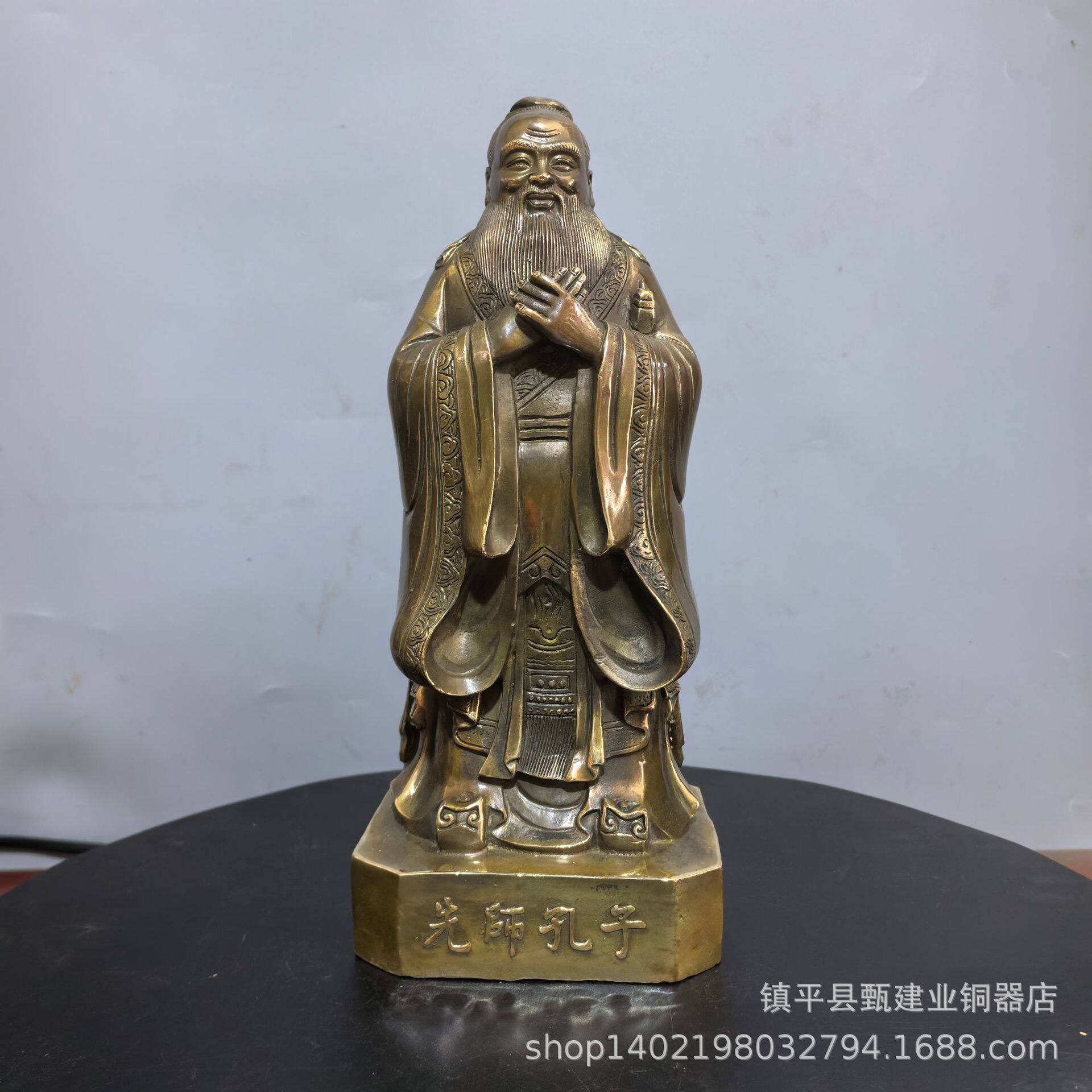 铜器金属工艺品学校国学馆孔圣人孔子摆件