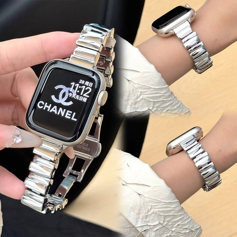 适用iwatchs10不规则金属表带图片