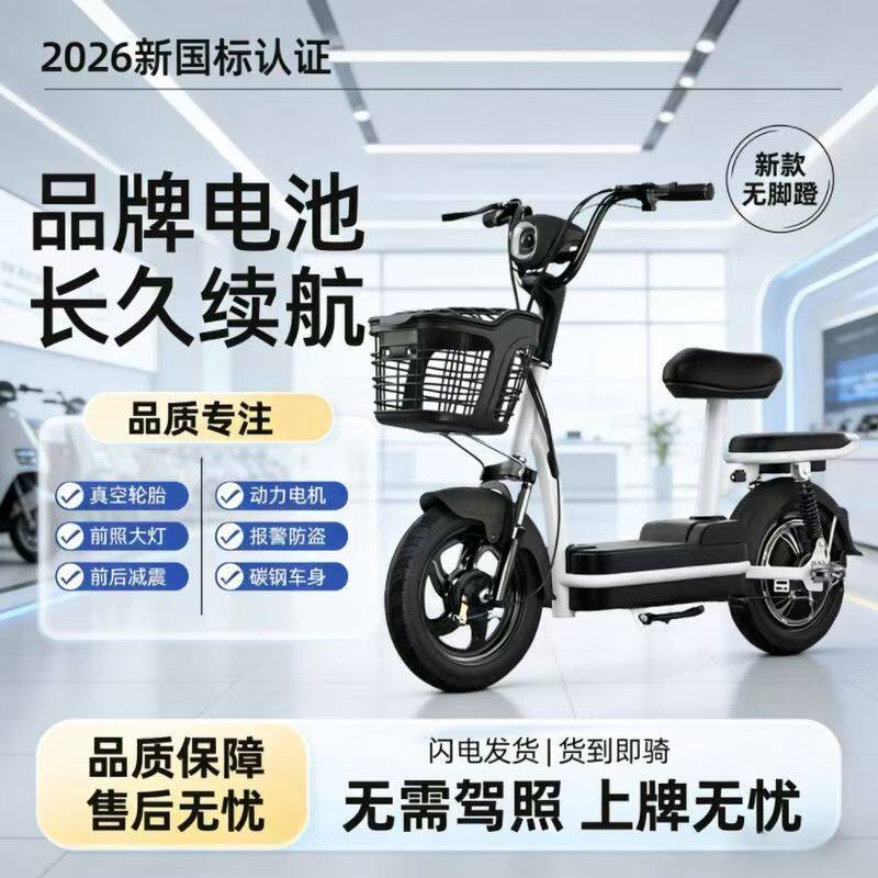 新款国标48V男女电动车可上牌电动自行车