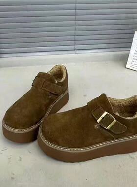 S路花语断码特价款休闲鞋一脚蹬加绒棉鞋厚底勃肯鞋80-1157-2