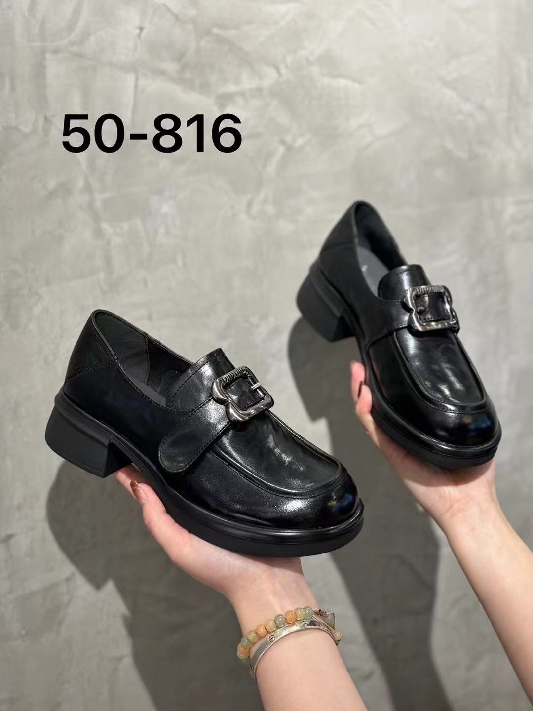 S路花语春天断码特价处理时尚百搭厚底乐福鞋女小皮鞋单鞋50-816