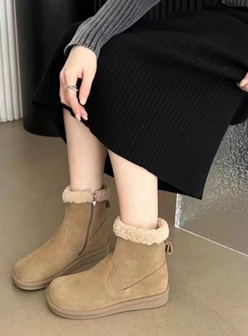 S路花语断码特价款厚底雪地靴女冬季加绒加厚保暖棉鞋靴69-9234