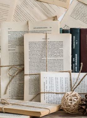 JK慕空间 复古文艺外文英文麻绳捆绑书落书捆书房摆件拍摄道具