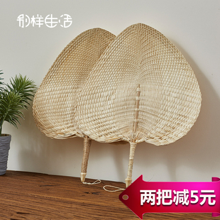 手工草编扇子大蒲扇宝宝驱蚊纳凉芭蕉扇子男夏季 手摇扇折扇蒲扇子