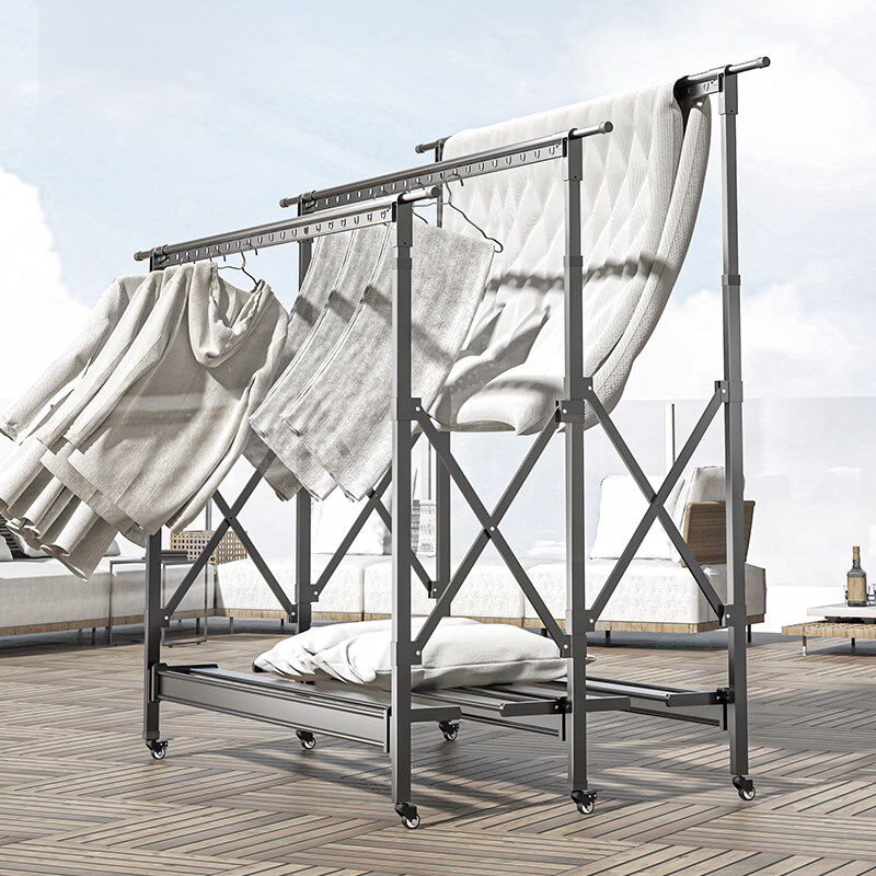 楼顶晾衣架晒被子神器落地阳台家用户外防风折叠晒被子神器凉衣架