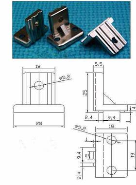 机械手治具固定块三角米思米自动化配件JE40D010直角连接件