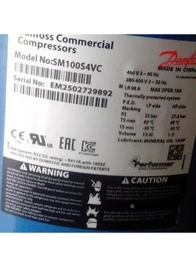 全新SM100S4VC SZ100S4VC SM110S4VC原装丹佛斯冷水机8匹压缩机