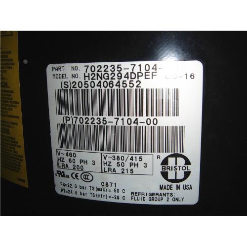 H2NG294DPEF 25HP匹布里斯托（BRISTOL）中央空调 冷水机 压缩机