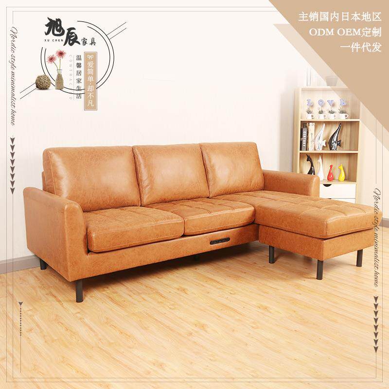 现代简约布艺贵妃沙发家用实木海绵沙发客厅卧室三人位组合沙发