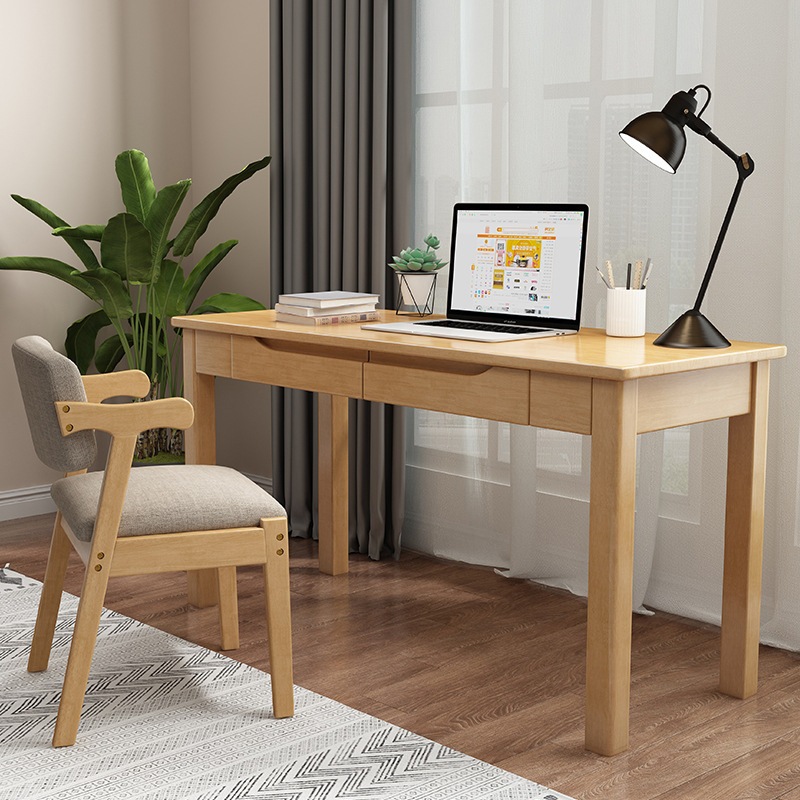 中式实木书桌80cm小户型儿童家用卧室学生学习桌子简约台式电脑桌