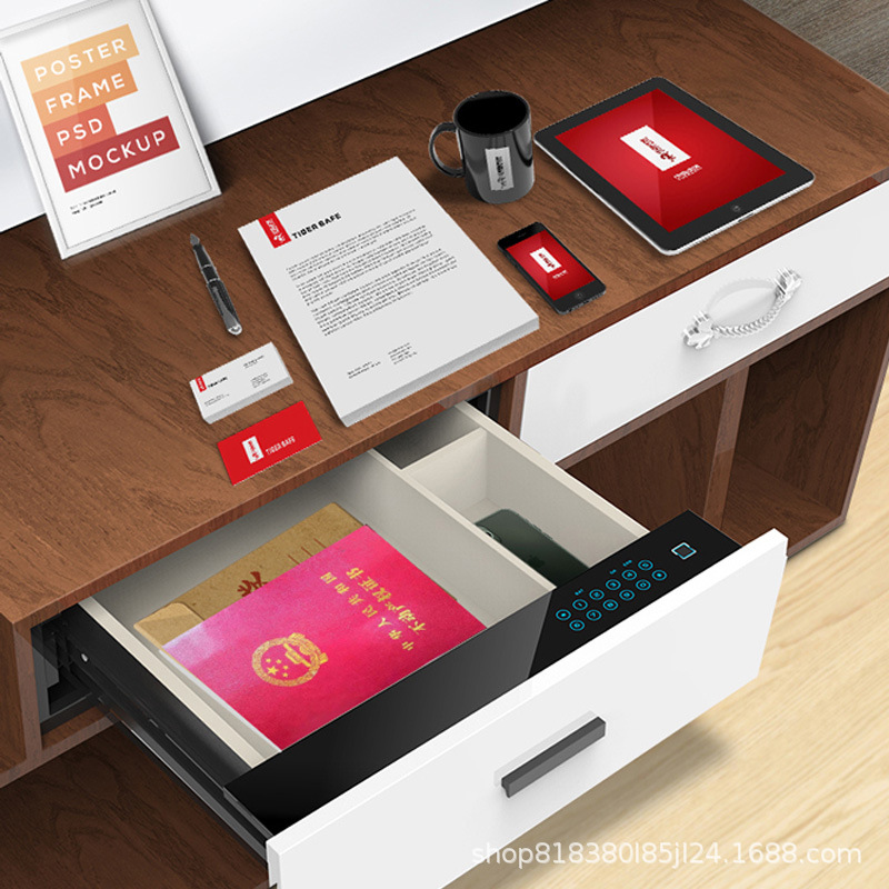 家用衣柜密码抽屉供应迷你指纹保险柜小保险箱防盗指纹密码